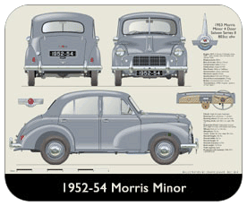 Morris Minor 4dr saloon 1952-54 Place Mat, Small